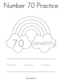 Number 70 Practice Coloring Page
