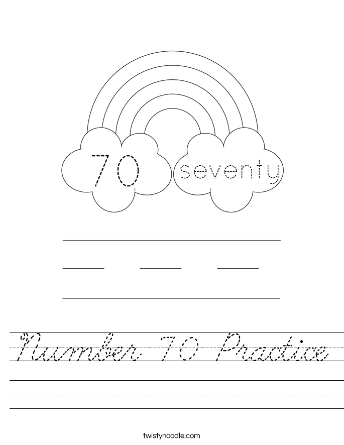 Number 70 Practice Worksheet