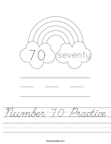 Number 70 Practice Worksheet