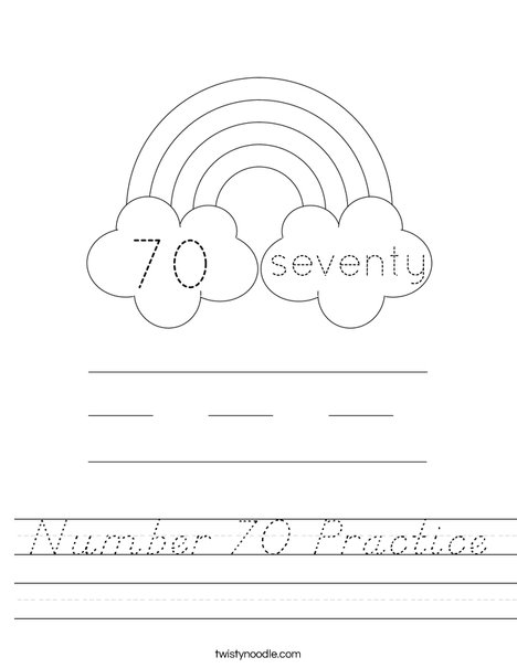 Number 70 Practice Worksheet