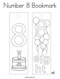 Number 8 Bookmark Coloring Page