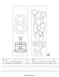 Number 8 Bookmark Worksheet