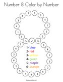 Number 8 Color by Number Coloring Page
