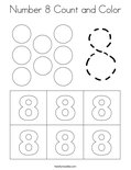 Number 8 Count and Color Coloring Page