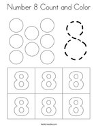 Number 8 Count and Color Coloring Page