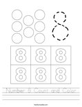 Number 8 Count and Color Worksheet
