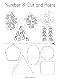 Number 8 Cut and Paste Coloring Page
