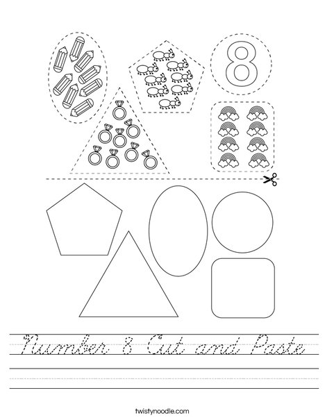 Number 8 Cut and Paste Worksheet