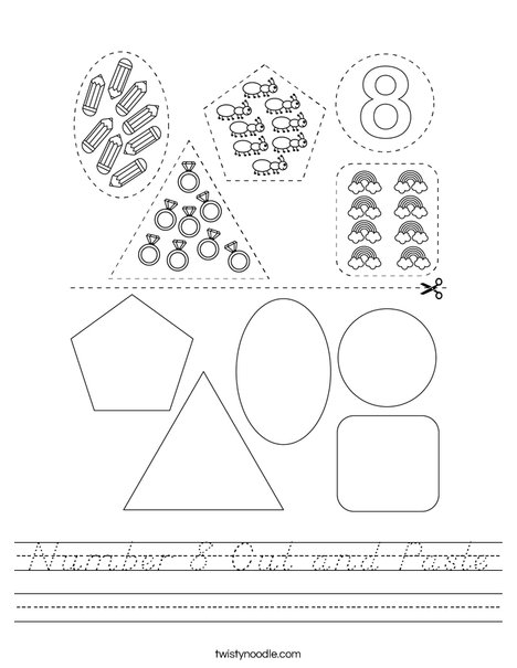 Number 8 Cut and Paste Worksheet