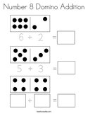 Number 8 Domino Addition Coloring Page