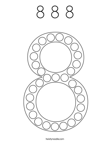 Number 8 Dot Painting Coloring Page