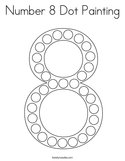 Number 8 Dot Painting Coloring Page