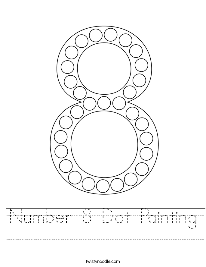 Number 8 Dot Painting Worksheet