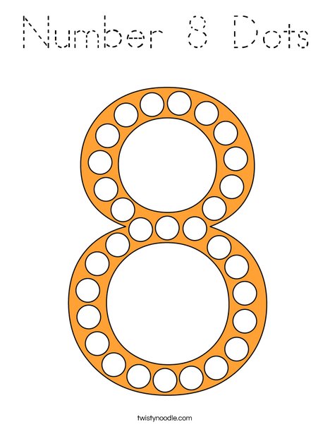 Number 8 Dots Coloring Page
