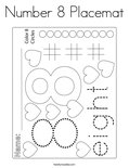 Number 8 Placemat Coloring Page