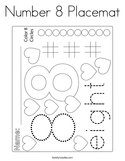 Number 8 Placemat Coloring Page
