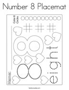 Number 8 Placemat Coloring Page