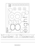 Number 8 Placemat Worksheet