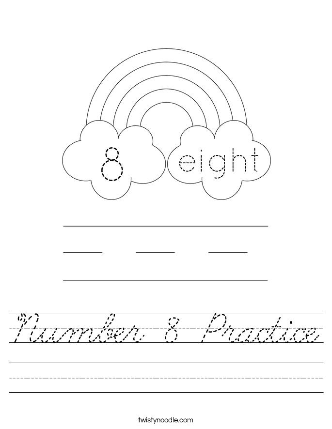 Number 8 Practice Worksheet