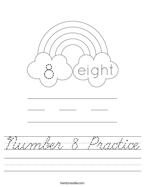 Number 8 Practice Worksheet