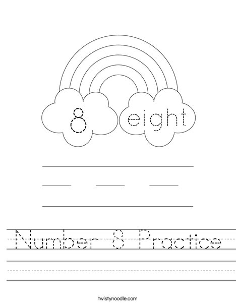 Number 8 Practice Worksheet