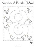 Number 8 Puzzle (b&w) Coloring Page