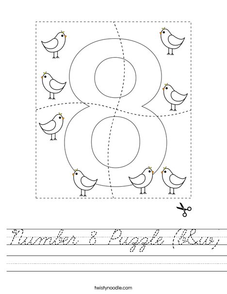 Number 8 Puzzle (b&w) Worksheet