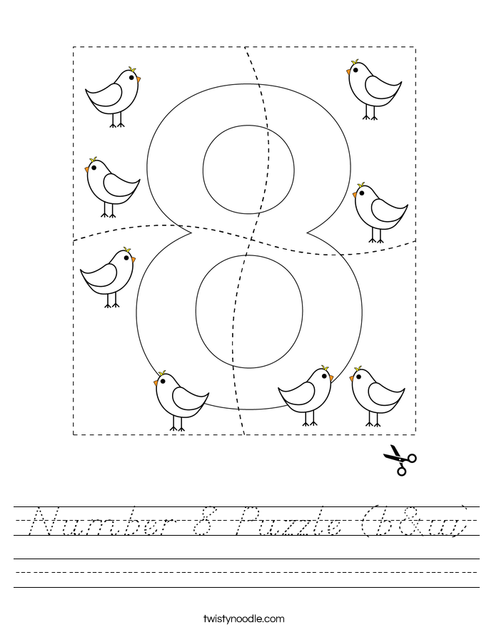 Number 8 Puzzle (b&w) Worksheet