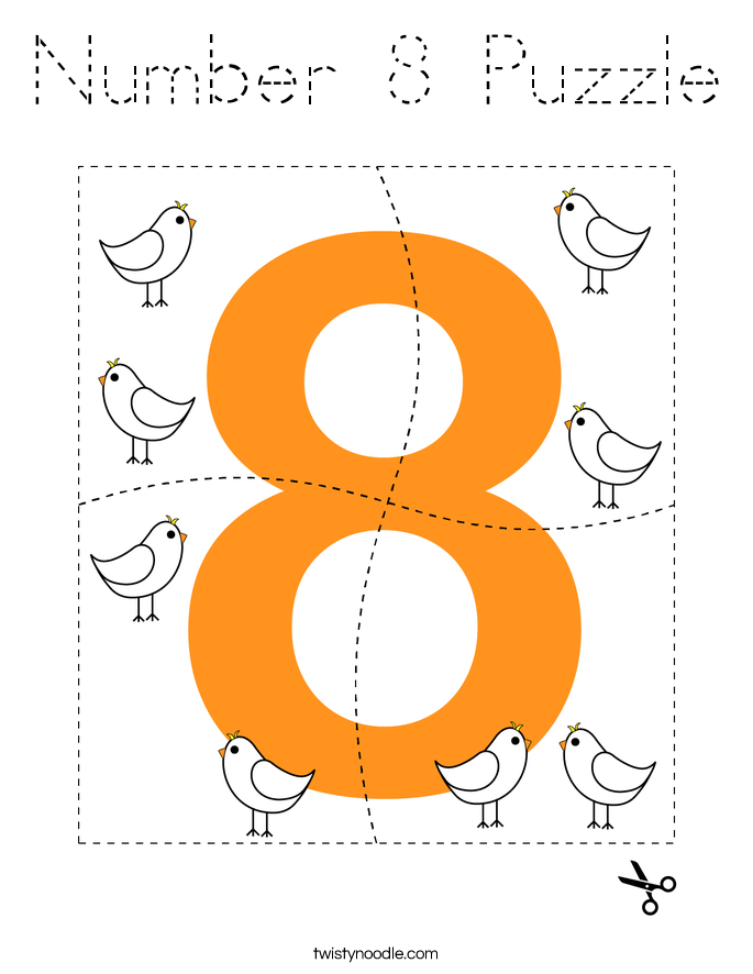 Number 8 Puzzle Coloring Page