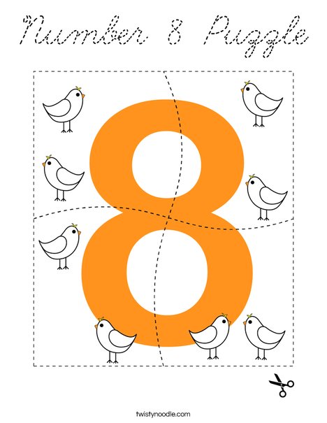 Number 8 Puzzle Coloring Page