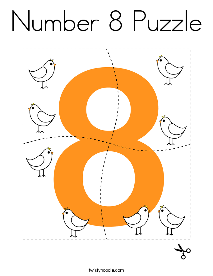 Number 8 Puzzle Coloring Page