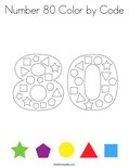 Number 80 Color by Code Coloring Page