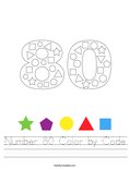 Number 80 Color by Code Worksheet