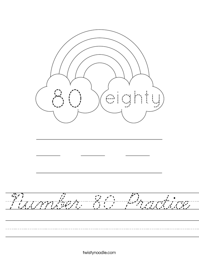 Number 80 Practice Worksheet