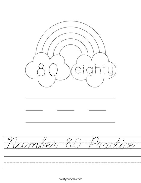 Number 80 Practice Worksheet