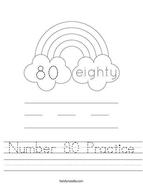 Number 80 Practice Worksheet
