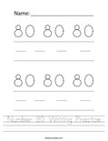 Number 80 Writing Practice Worksheet