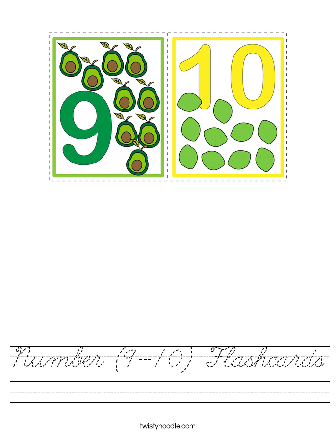 Number (9-10) Flashcards Worksheet