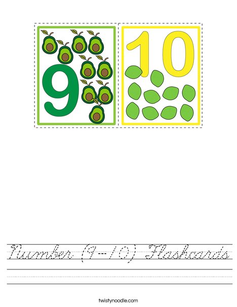 Number (9-10) Flashcards Worksheet