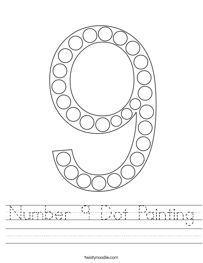 Number 9 Dot Painting Worksheet