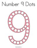 Number 9 Dots Coloring Page