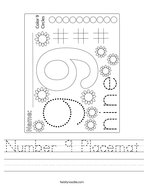 Number 9 Placemat Handwriting Sheet