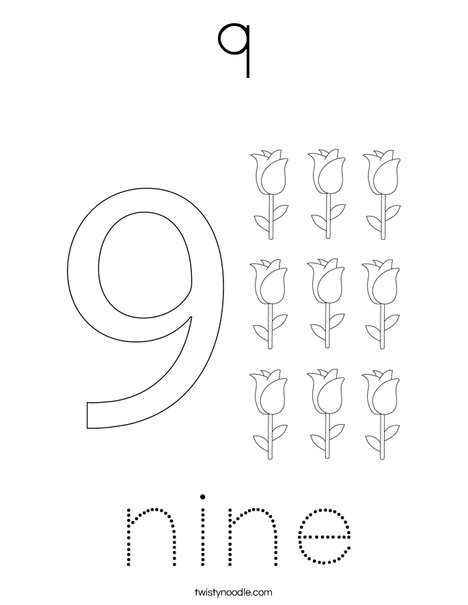 Number 9 Coloring Page