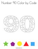 Number 90 Color by Code Coloring Page