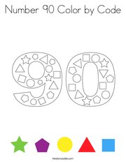 Number 90 Color by Code Coloring Page