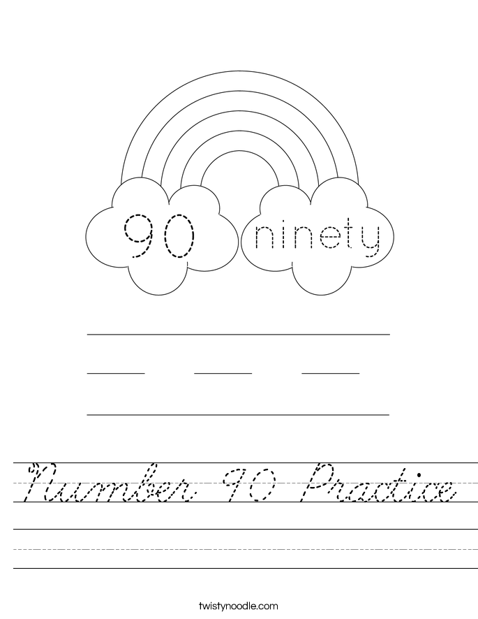 Number 90 Practice Worksheet