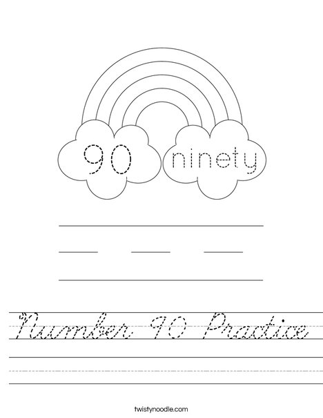 Number 90 Practice Worksheet