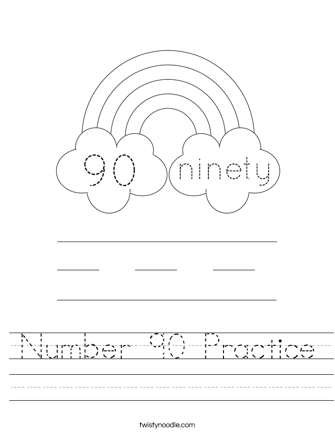 Number 90 Practice Worksheet