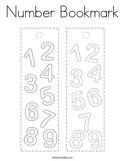 Number Bookmark Coloring Page