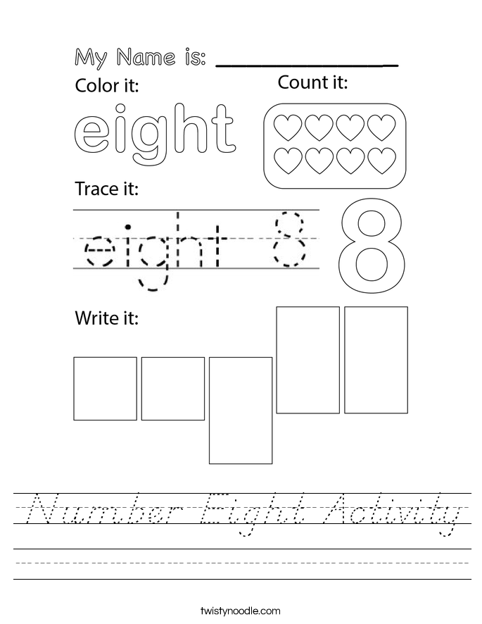 Number Eight Activity Worksheet
